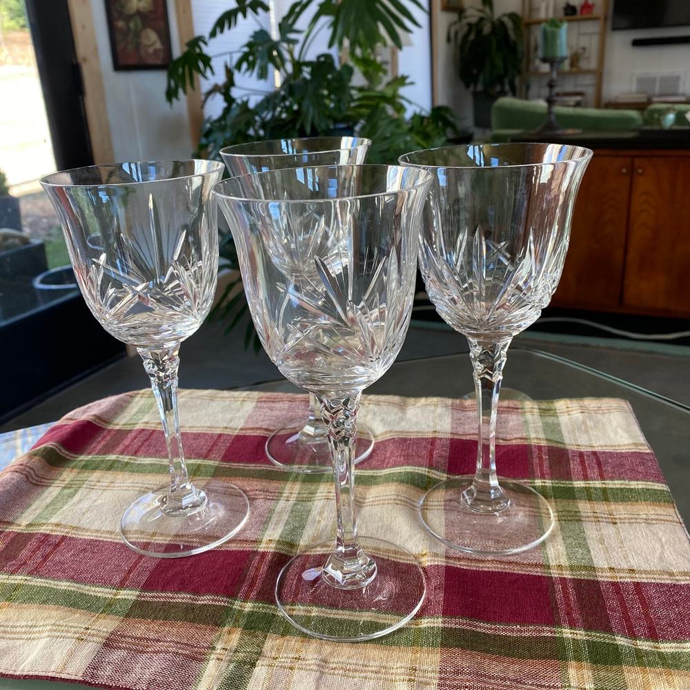 Towle Candlelight Goblet Set of 4 Fine‎ Crystal Wine Glasses